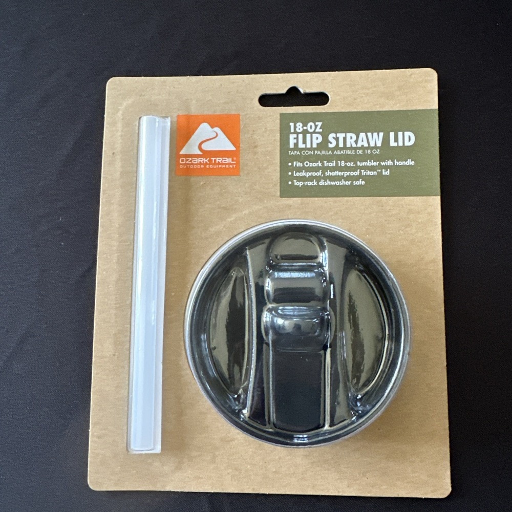 Ozark Trail Replacement Flip Lid W/ Straw for 18 Oz Tumbler Black